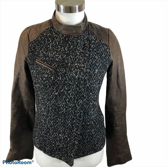 Gap Edition Ladies Tweed and Leather Jacket XS - Picture 1 of 14